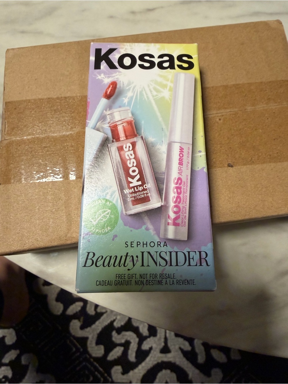Kosas Wet Lip Oil & Air Brow Duo - Coral Pink